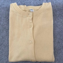 UNIQLO UVカットクルーネックカーディガン（長袖）イエローM