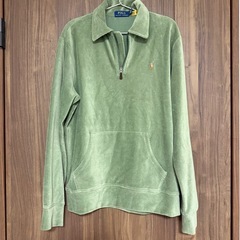 Polo Ralph Lauren 緑 コーデュロイ ハーフジップの画像