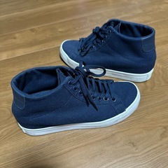adidas キャンバス ハイカットスニーカー　24.5 cm ネイビーの画像