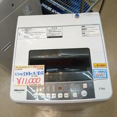 HISENSE☆全自動洗濯機☆5.5㎏☆HW-T55C☆2018年☆ホワイト☆キズ多、　動作確認済(保証３ヵ月）・洗浄・除菌済み【こちらは店舗です。浜村鹿野温泉ICから3分 買取本舗 宮本リサイクル 営業時間9～19時 定休日水曜のみ←連絡できませんm(_ _)m】の画像