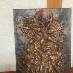 レリーフ ギリシャ神話 ゼウス ミカエル 彫刻風 装飾品 壁掛け の画像