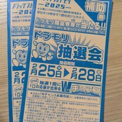 ドラッグストア　モリ　抽選補助券　２枚　ドラモリ