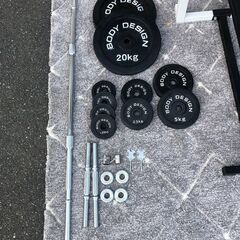 ベンチプレスセット ベンチ台 バーベルシャフト ダンベル×２ おもり 60㎏ BODY DESIGN 💳自社配送時🌟代引き可💳※現金、クレジット、スマホ決済対応※【送料に設置込】の画像