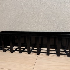 山崎実業(Yamazaki) 冷蔵庫横マグネットワイド収納バスケット ブラック 約W50×D12×H12cmの画像
