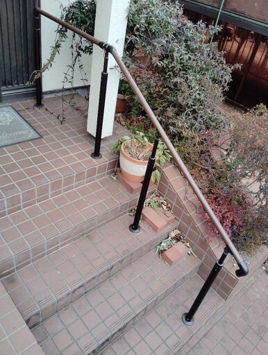 玄関 手すり 手摺 屋外 支柱タイプ 外階段 後付け 歩行者用補助てすり 階段 介護 リフォーム 玄関手すり 取り付け diy 屋外手すり