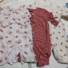 ベビー服 カバーオール  80cm 女の子  小花柄 さくらんぼ...