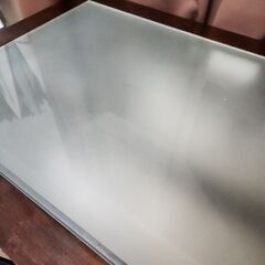 机、デスク ガラス天板（スライドなし）ブラウンの画像