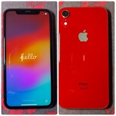 iPhoneXR　64GB　レッド　本体　SIMフリー　テンアール　付属品付き
の画像