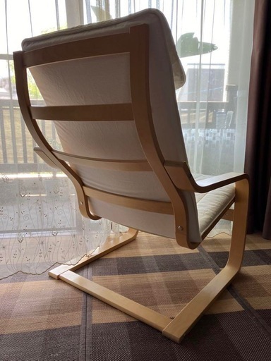 チェア ポエング  パーソナルチェア IKEA バーチ材突き板/ヒッラレド ベージュ
