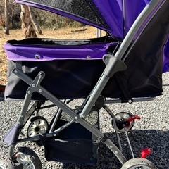 美品　ペット用カート（紫）小型犬〜中型犬の画像