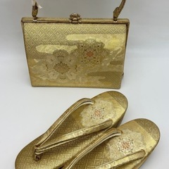 中古◆和装バッグ◆草履セット◆正絹佐賀錦◆