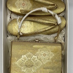 中古◆和装バッグ◆草履セット◆正絹佐賀錦◆の画像