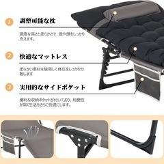 折りたたみベッド 簡易ベッド マットレス付 来客用 アウトドア　キャンプ 当直 宿直 介護用ベッド 仮眠 ベッドの画像