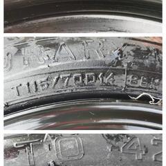 T115/70D14  88M  DUNLOP製  応急タイヤ(スペアタイヤ / テンパータイヤ) 14㌅ × 4T × 4穴 × PCD100の画像
