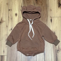 くまみみロンパース 80サイズ ベビー服 韓国 クマみみ カバーオール