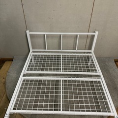 【432】ホワイト シングルベッドフレーム 鉄製