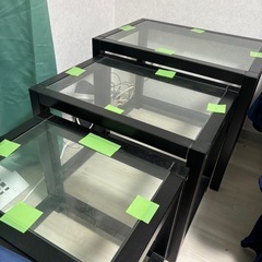 IKEA黒ネストテーブルの画像