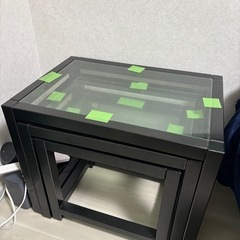 IKEA黒ネストテーブルの画像