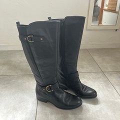 ナチュラライザー　本革ロングブーツ　黒の画像