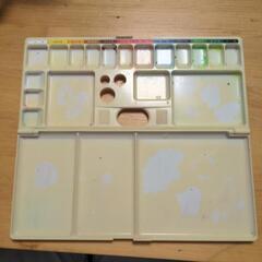 小学生　絵の具セット　図工　水彩絵の具　水色バッグ　肩紐有り　画材セット　小学校の画像