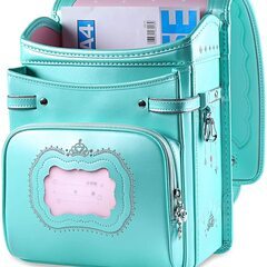 【新品】人気可愛いランドセル 女の子 王冠デザイン 大容量 軽量 撥水 6年保証 全国送料無料 ミントグリーン②の画像