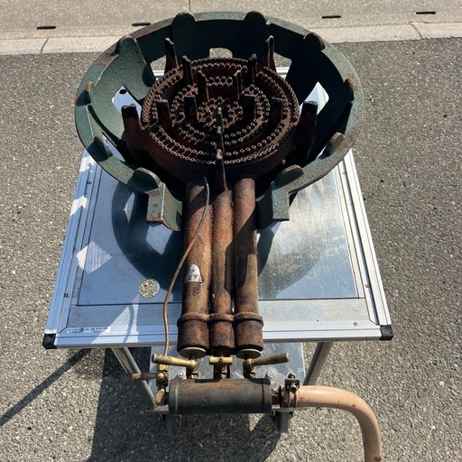 ☆ 中古品 一口ガスコンロ 43.5×68×14.5 都市ガス用 厨房用品 ☆