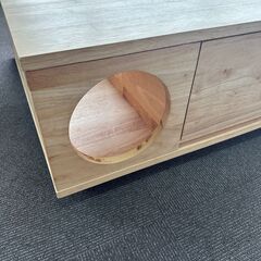 店頭引き渡し 中古 （株）サンコウ キャットテーブル ローテーブル 木製 ガラス の画像