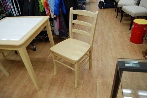 2人掛けダイニングセット 幅79×奥79×高75cm 木製 ナチュラル系 タイル 食卓セット 札幌市 清田区 平岡