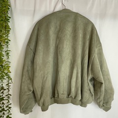 【美品】ザラ: ZARA オリーブグリーン ジップアップ ブルゾンの画像