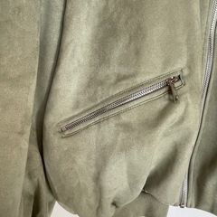 【美品】ザラ: ZARA オリーブグリーン ジップアップ ブルゾンの画像