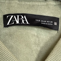 【美品】ザラ: ZARA オリーブグリーン ジップアップ ブルゾンの画像