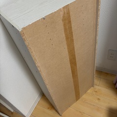 取引中です　カラーボックス　3段扉付き　ホワイトの画像