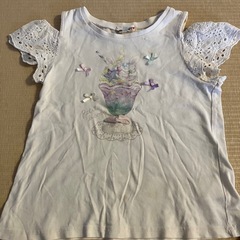ユニコーンとパフェ柄Tシャツ120サイズの画像