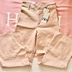 ZARA ピンク　デニムパンツ