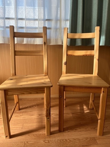 IKEA 木製椅子2脚セット