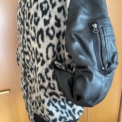 【美品】クックジーンズ：COOK JEANSヒョウ柄 レディース ブルゾン　Mの画像