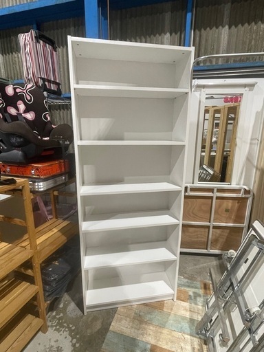 【自社便配送可能】大型本棚　800×280×2030 ホワイト