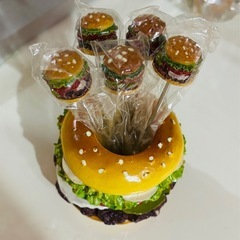 ハンバーガー　フルーツ　ピック　フォークの画像
