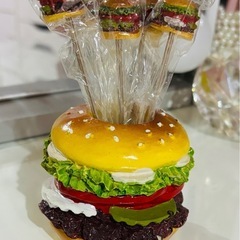 ハンバーガー　フルーツ　ピック　フォーク