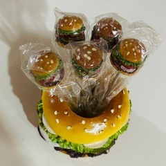 ハンバーガー　フルーツ　ピック　フォークの画像