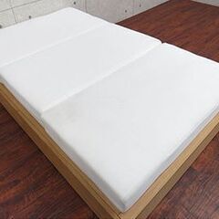 ダブルサイズ ヘッドレスベッドフレーム + 無印マットレス セット販売の画像