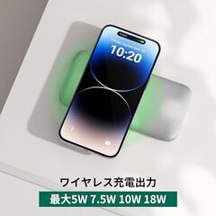 Power Bank 10000mAh 大容量モバイルバッテリー ワイヤレス充電 PD対応/QC3.0 ドック付 卸ます　転売　アマゾン引き上げ商品　倒産品　仕入れ 副業　卸ます　転売　アマゾン引き上げ商品　卸し　問屋　倒産品　転売OK　ネット商材　アマゾン　商品　景品　コンペ　二次会　ビンゴの画像
