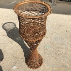 ラタン　プランター　ヴィンテージ　籐　