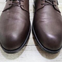 Hawkins Premium ホーキンスプレミアム プレーントゥ 25.5cm ダークブラウン 本革 本皮 ビジネスシューズ 仕事靴の画像