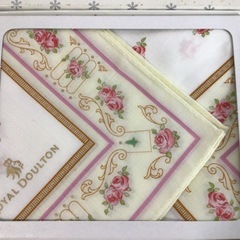 G028 未使用 ROYAL DOULTON/ロイヤルドルトン ハンカチ 綿100％ 箱入の画像
