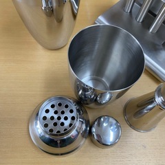 8388 カクテルセット セット商品 8点 カクテル お酒 バーテン バーテンダー シェーカー メジャーカップ ストレーナー アイストング スタンド シルバー 一式セットの画像