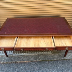 古木デスク　作業台　勉強机　木製テーブル　飾り棚　オフィス事務　おしゃれ店舗什器ディスプレイ台　ビンテージ家具の画像