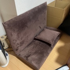 茶ミニフロアソファー