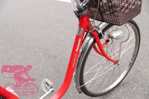 レッド電動アシスト自転車ーパナソニック 44】電動自転車 ミニベロ