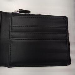 新古品 二つ折り財布 黒 TJ10186の画像